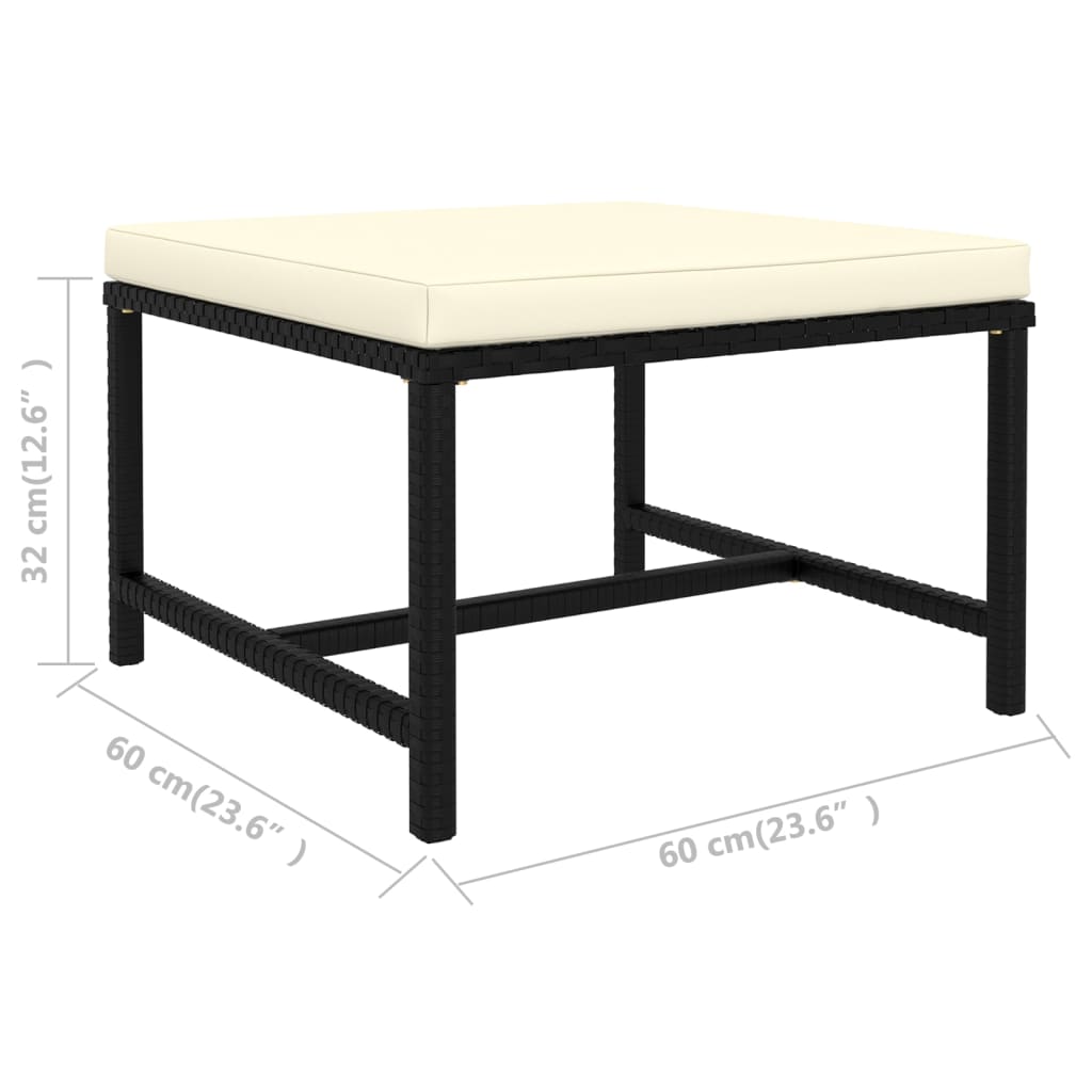 Set mobilier de grădină cu perne, 4 piese, negru, poliratan GartenMobel Dekor