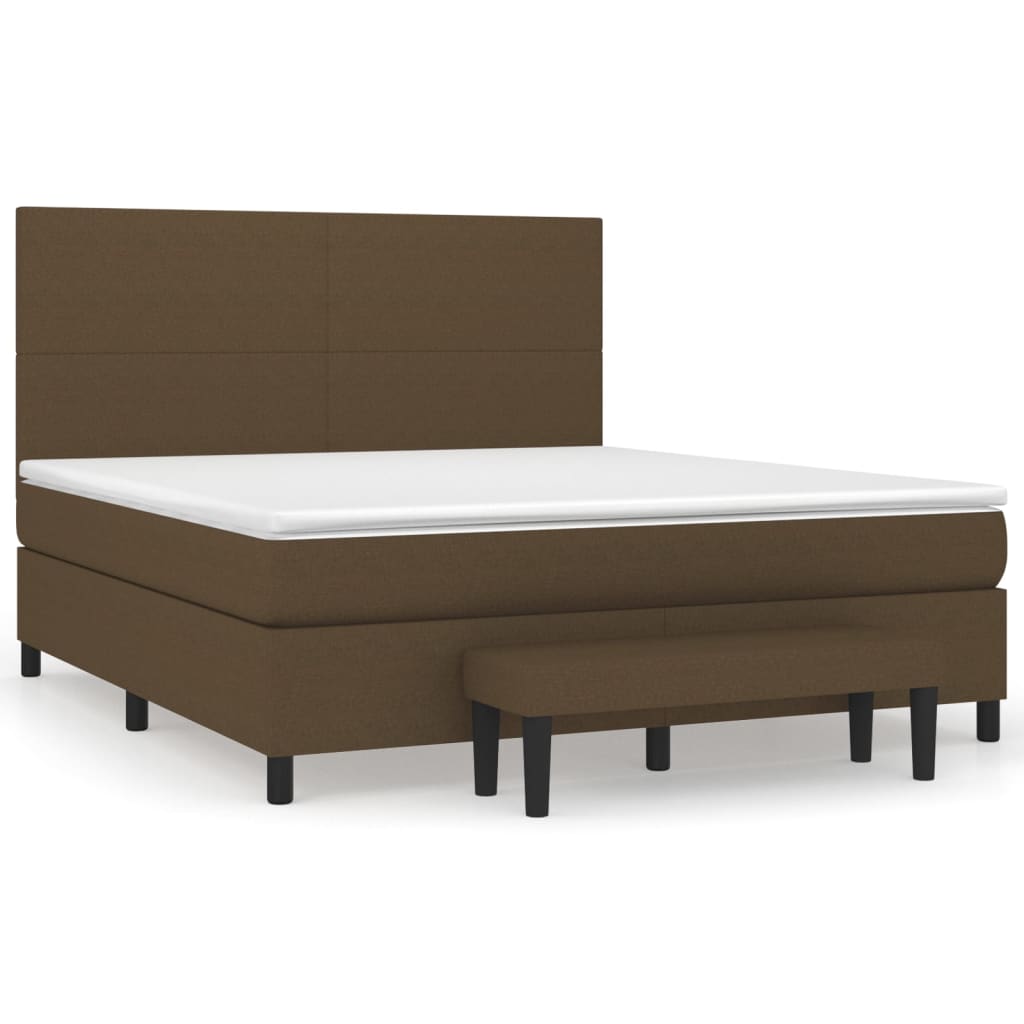 Pat continental cu saltea maro închis 180x200cm material textil GartenMobel Dekor