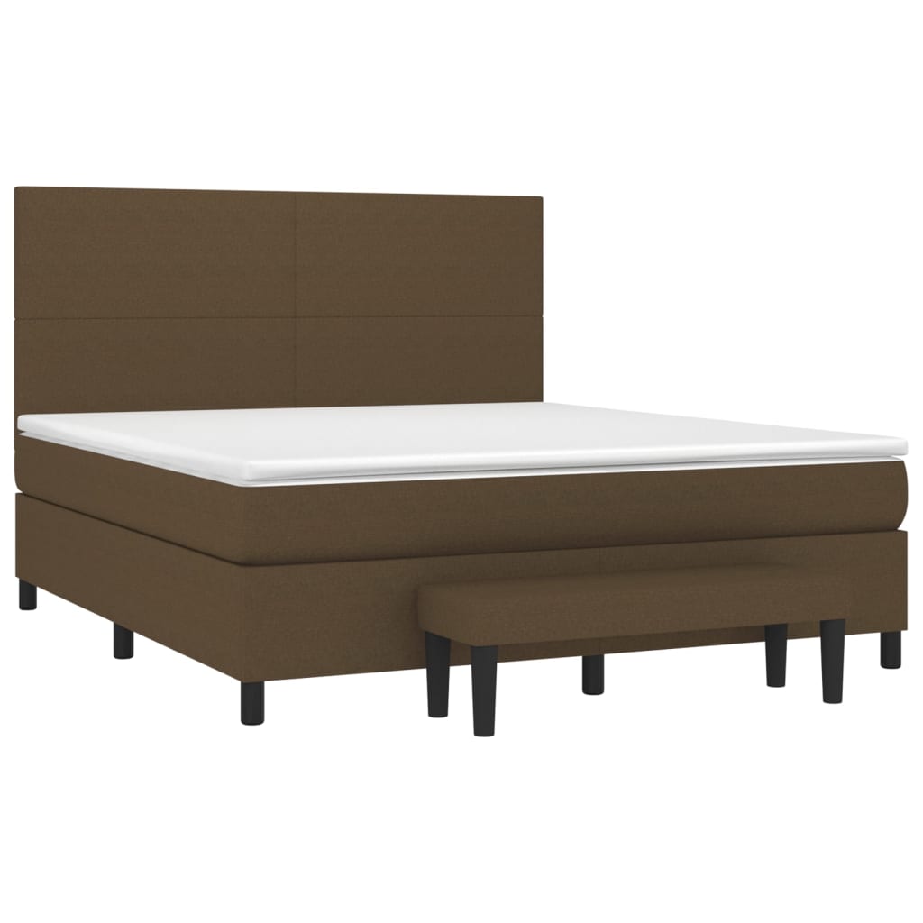 Pat continental cu saltea maro închis 180x200cm material textil GartenMobel Dekor