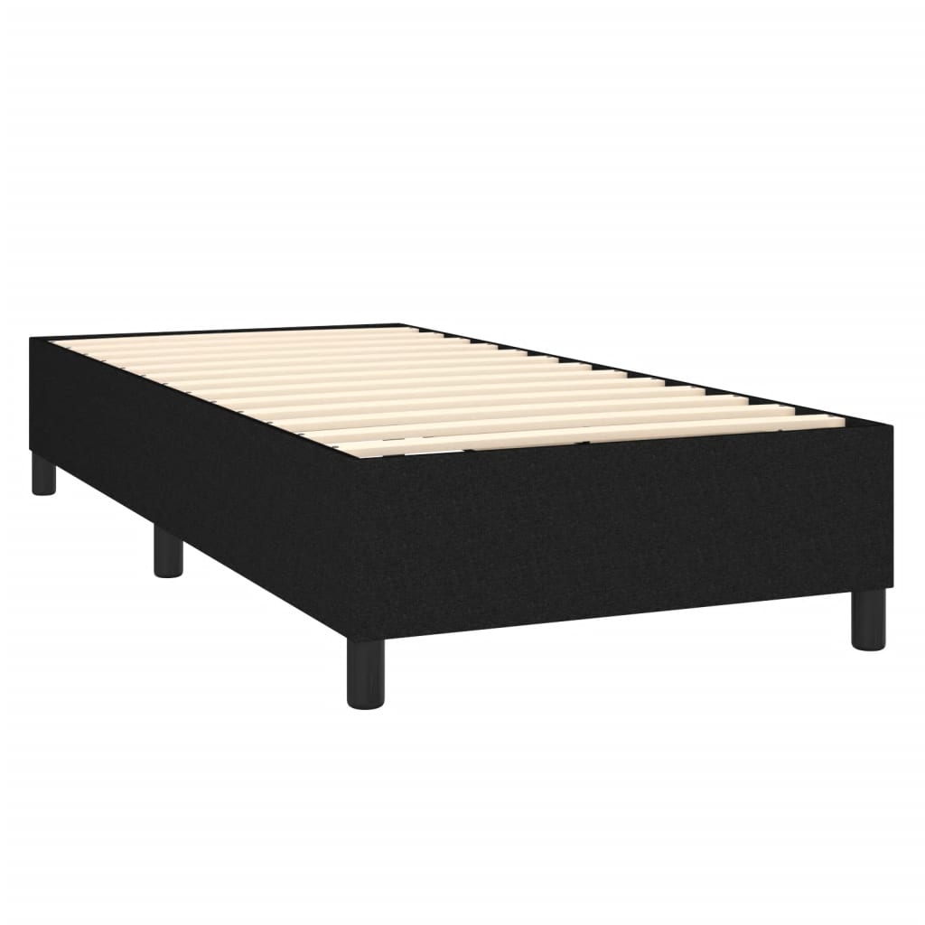 Pat box spring cu saltea, negru, 100x200 cm, textil GartenMobel Dekor