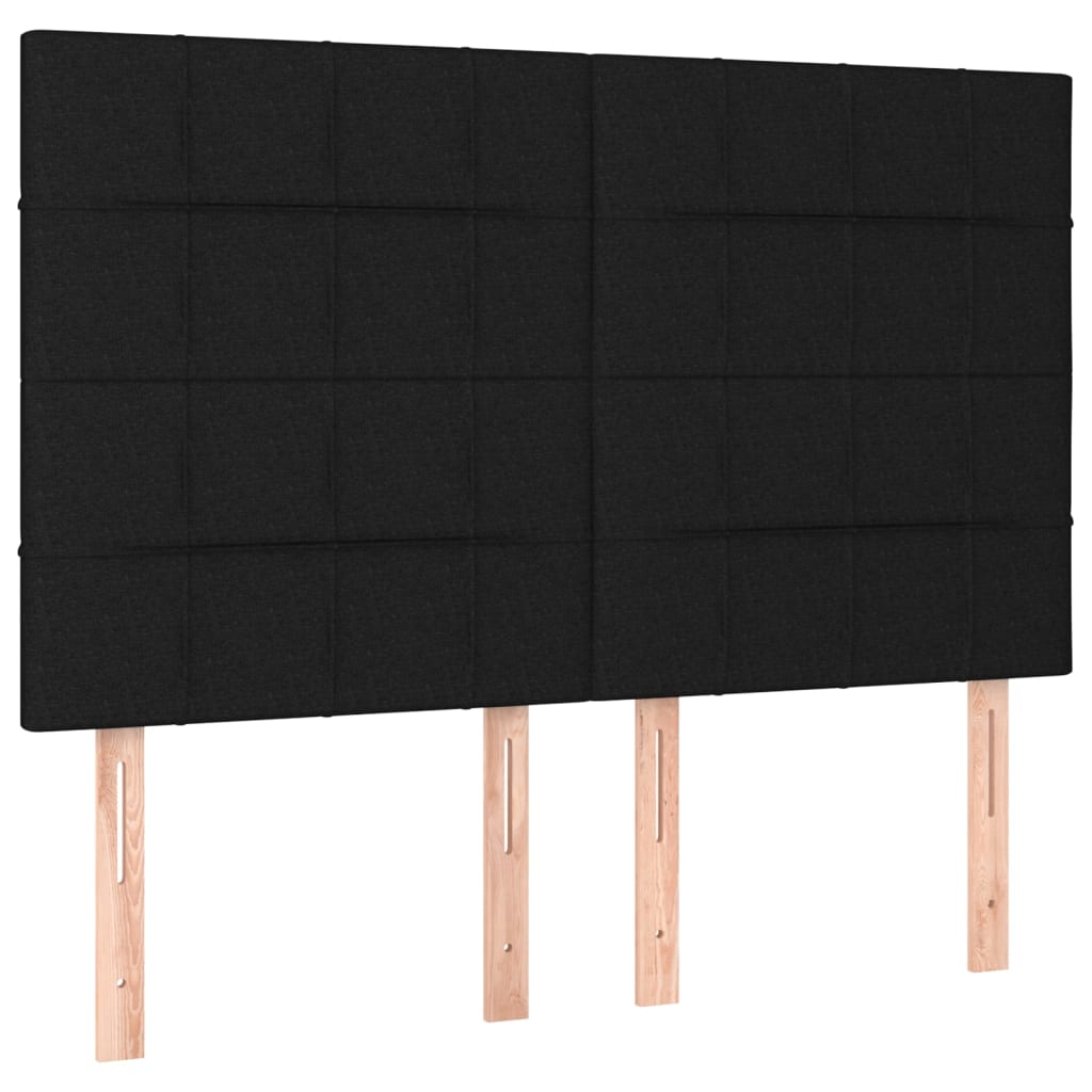 Pat box spring cu saltea, negru, 140x190 cm, textil GartenMobel Dekor