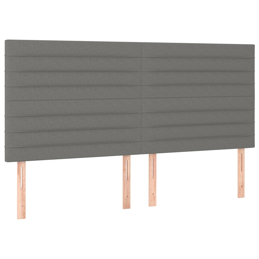 Pat box spring cu saltea, gri închis, 200x200 cm, textil GartenMobel Dekor