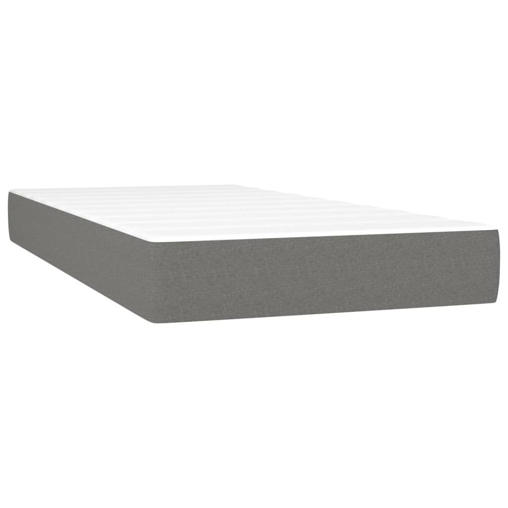 Pat box spring cu saltea, gri închis, 200x200 cm, textil GartenMobel Dekor