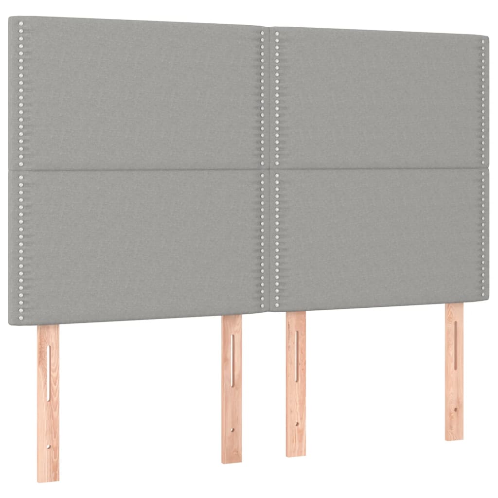 Pat box spring cu saltea, gri deschis, 140x190 cm, textil GartenMobel Dekor