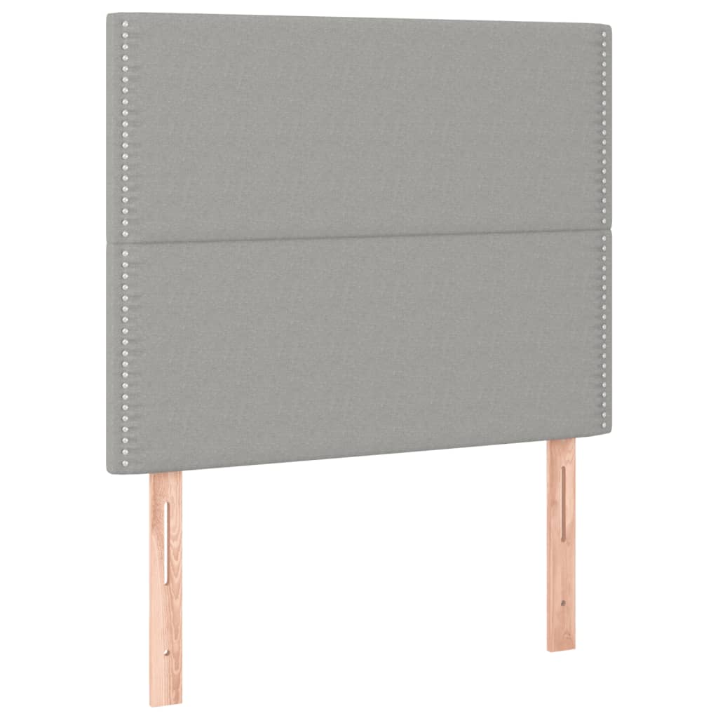 Pat box spring cu saltea, gri deschis, 90x200 cm, textil GartenMobel Dekor