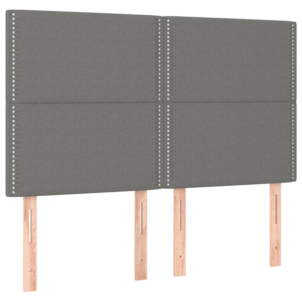 Pat box spring cu saltea, gri închis, 140x190 cm, textil GartenMobel Dekor
