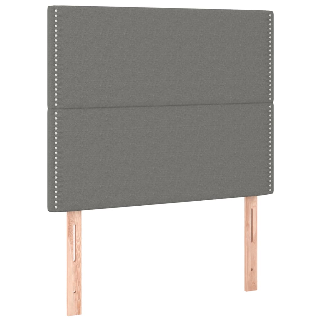 Pat box spring cu saltea, gri închis, 90x190 cm, textil GartenMobel Dekor
