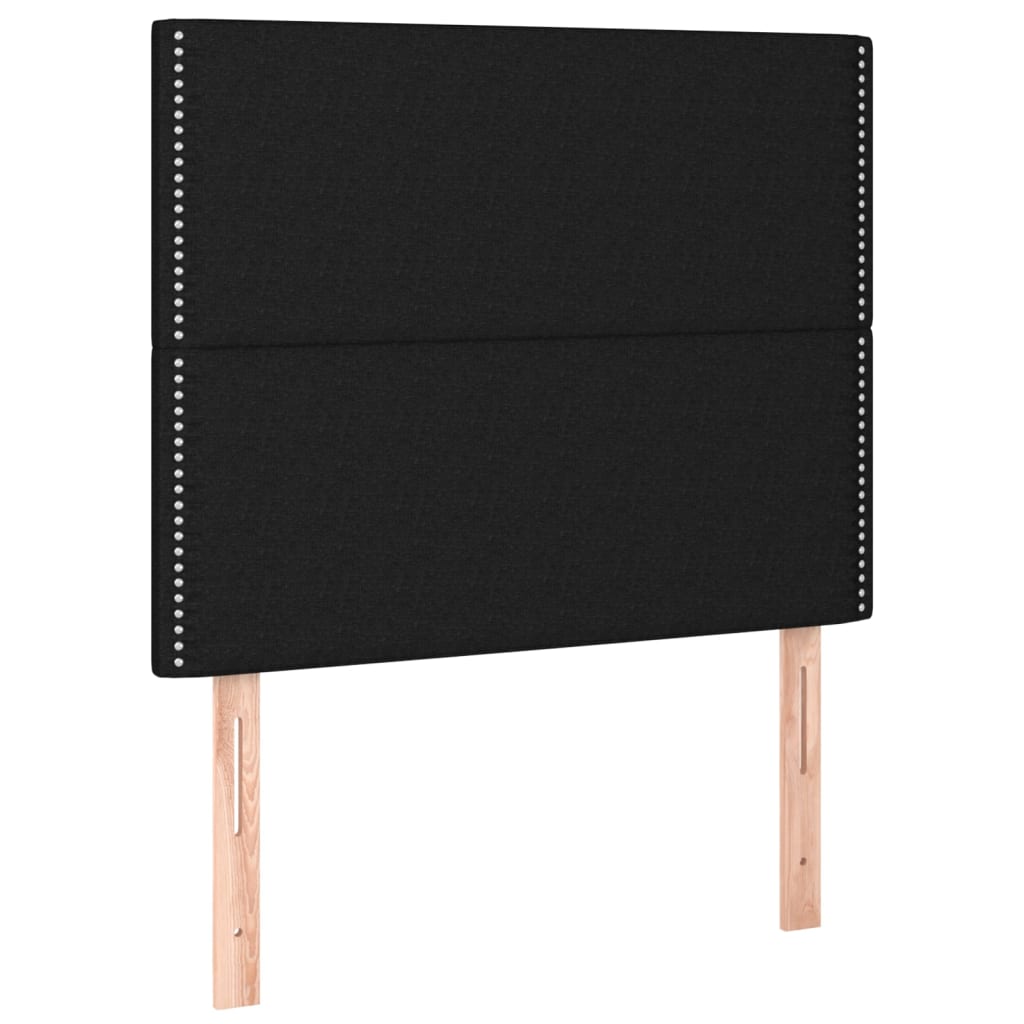 Pat box spring cu saltea, negru, 90x190 cm, textil GartenMobel Dekor