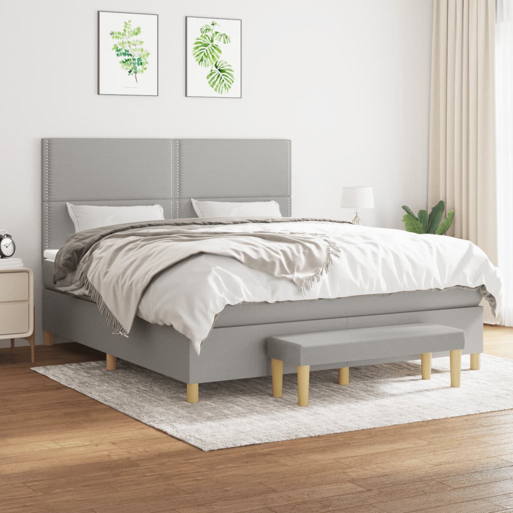 Pat continental, gri deschis, 180x200 cm, material textil GartenMobel Dekor
