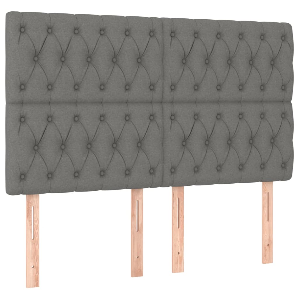 Pat box spring cu saltea, gri închis, 140x190 cm, textil GartenMobel Dekor