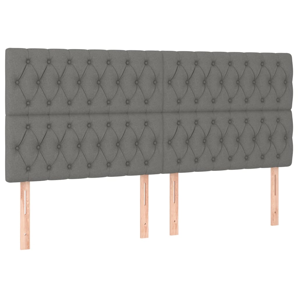 Pat box spring cu saltea, gri închis, 200x200 cm, textil GartenMobel Dekor