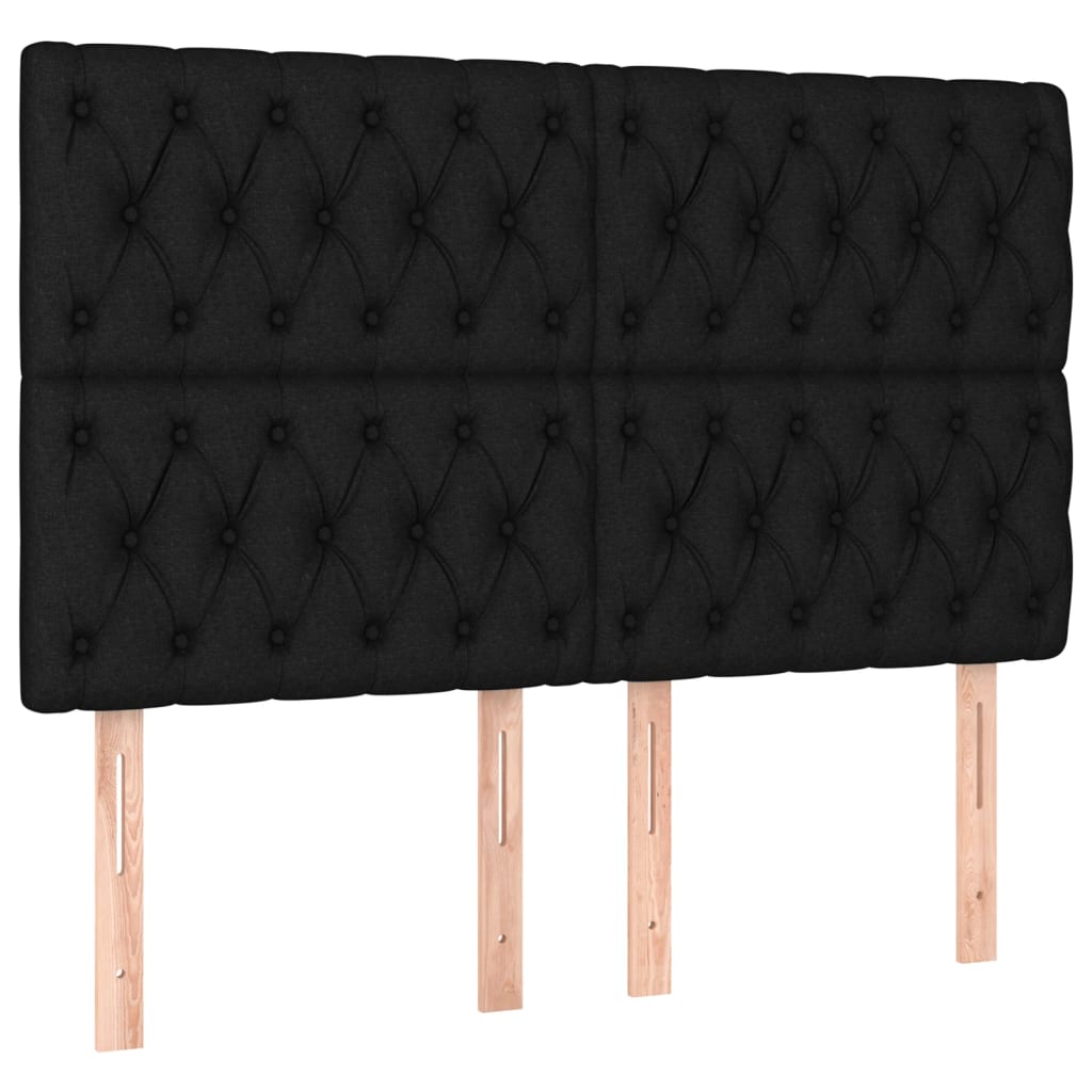 Pat box spring cu saltea, negru, 160x200 cm, textil GartenMobel Dekor