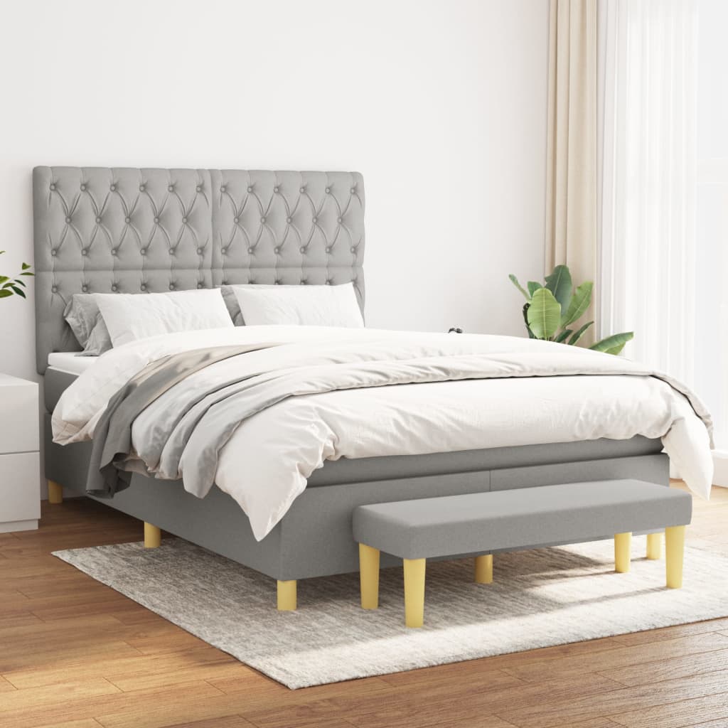 Pat continental, gri deschis, 140x200 cm, material textil GartenMobel Dekor