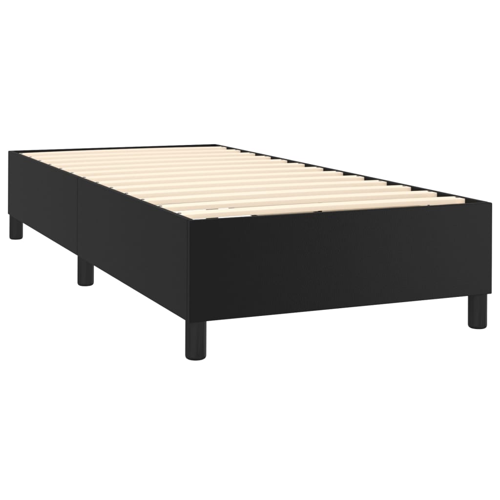 Pat box spring cu saltea, negru, 90x190 cm, piele ecologică GartenMobel Dekor