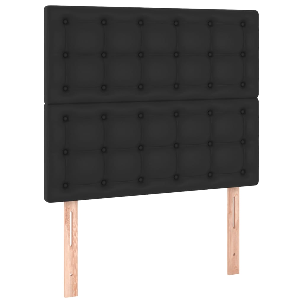 Pat box spring cu saltea, negru, 90x190 cm, piele ecologică GartenMobel Dekor