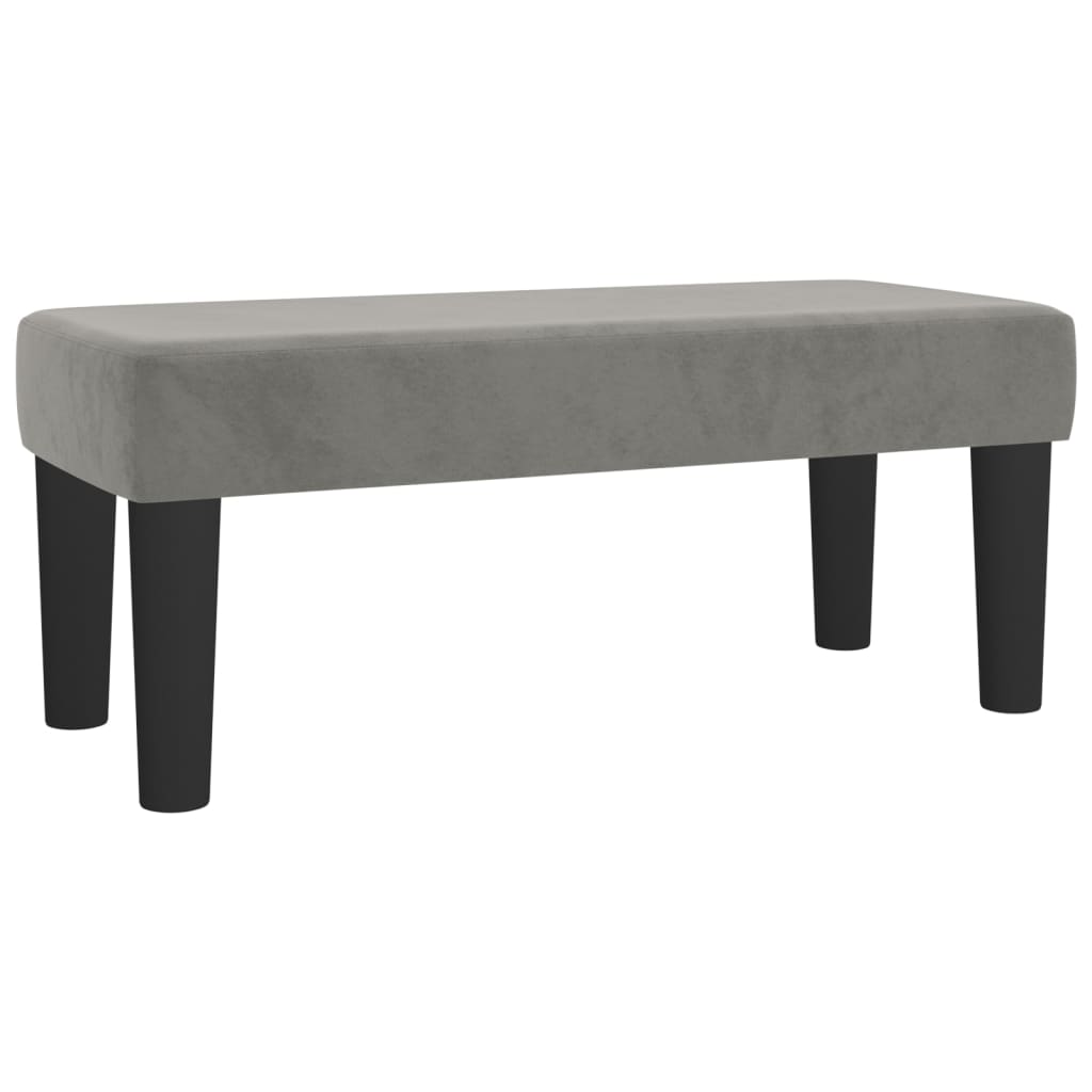 Pat box spring cu saltea, gri deschis, 90x200 cm, catifea GartenMobel Dekor