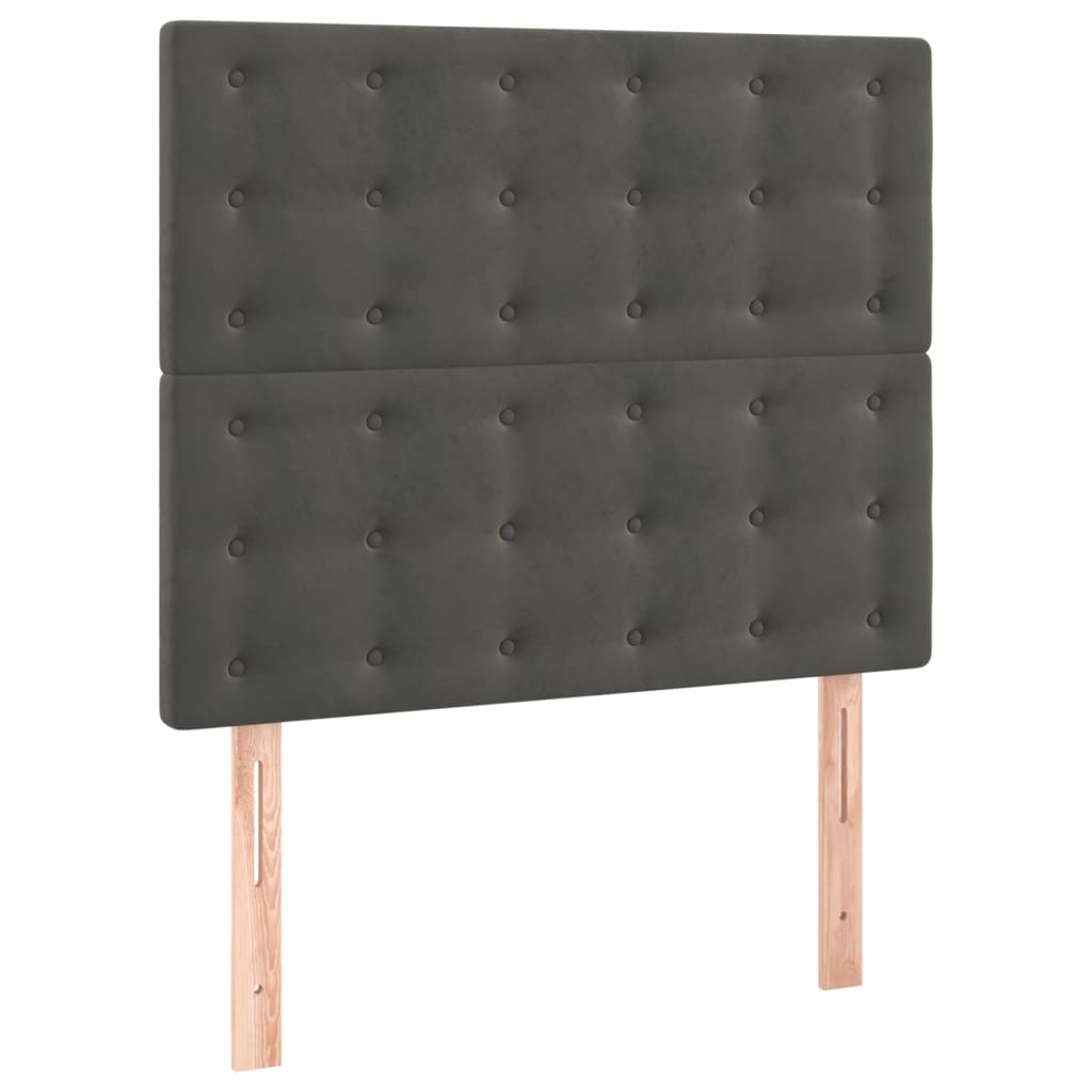 Pat box spring cu saltea, gri închis, 120x200 cm, catifea GartenMobel Dekor