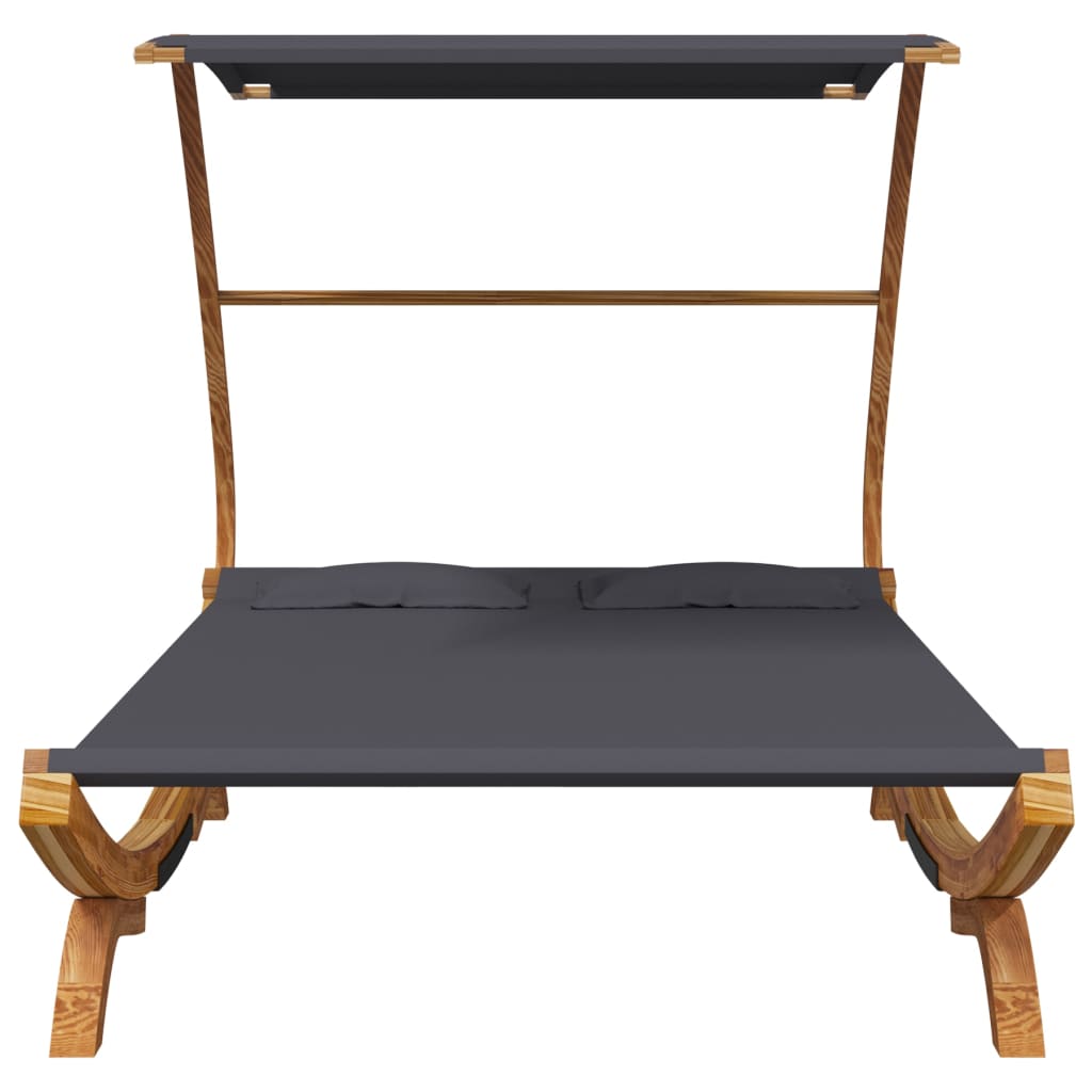 Pat de exterior cu baldachin antracit 165x203x138 cm lemn masiv GartenMobel Dekor