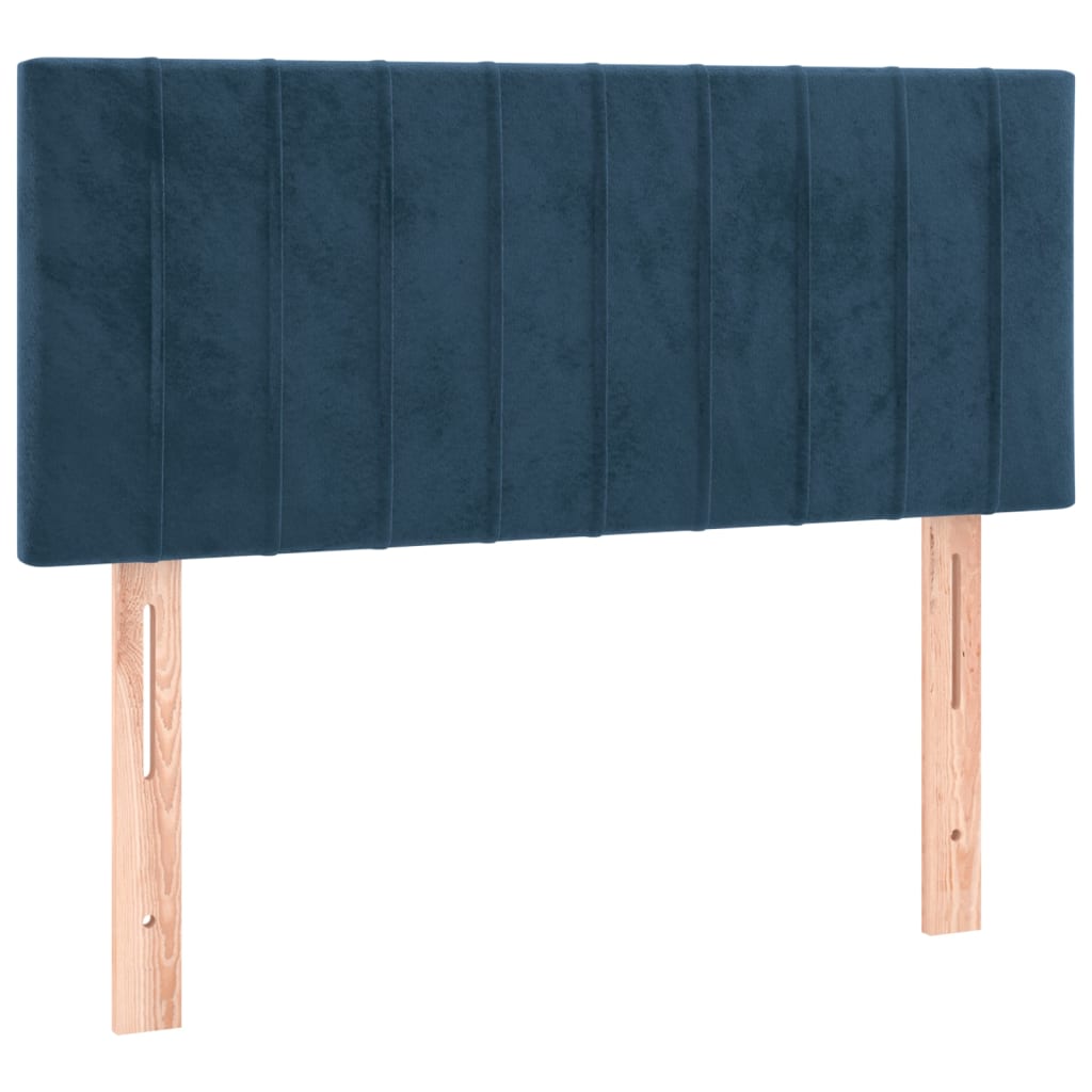 Pat box spring cu saltea, albastru închis, 120x200 cm, catifea GartenMobel Dekor