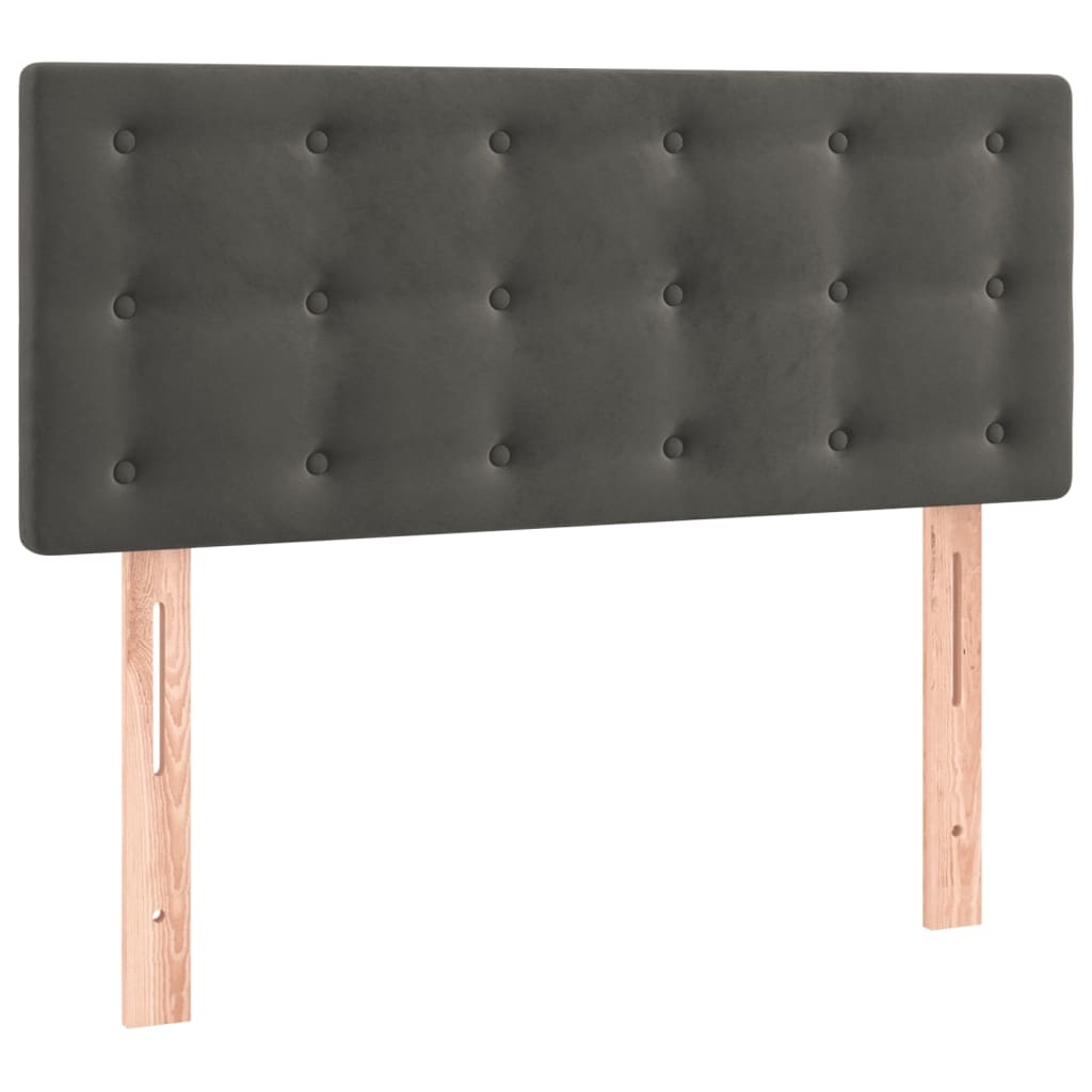 Pat box spring cu saltea, gri închis, 80x200 cm, catifea GartenMobel Dekor