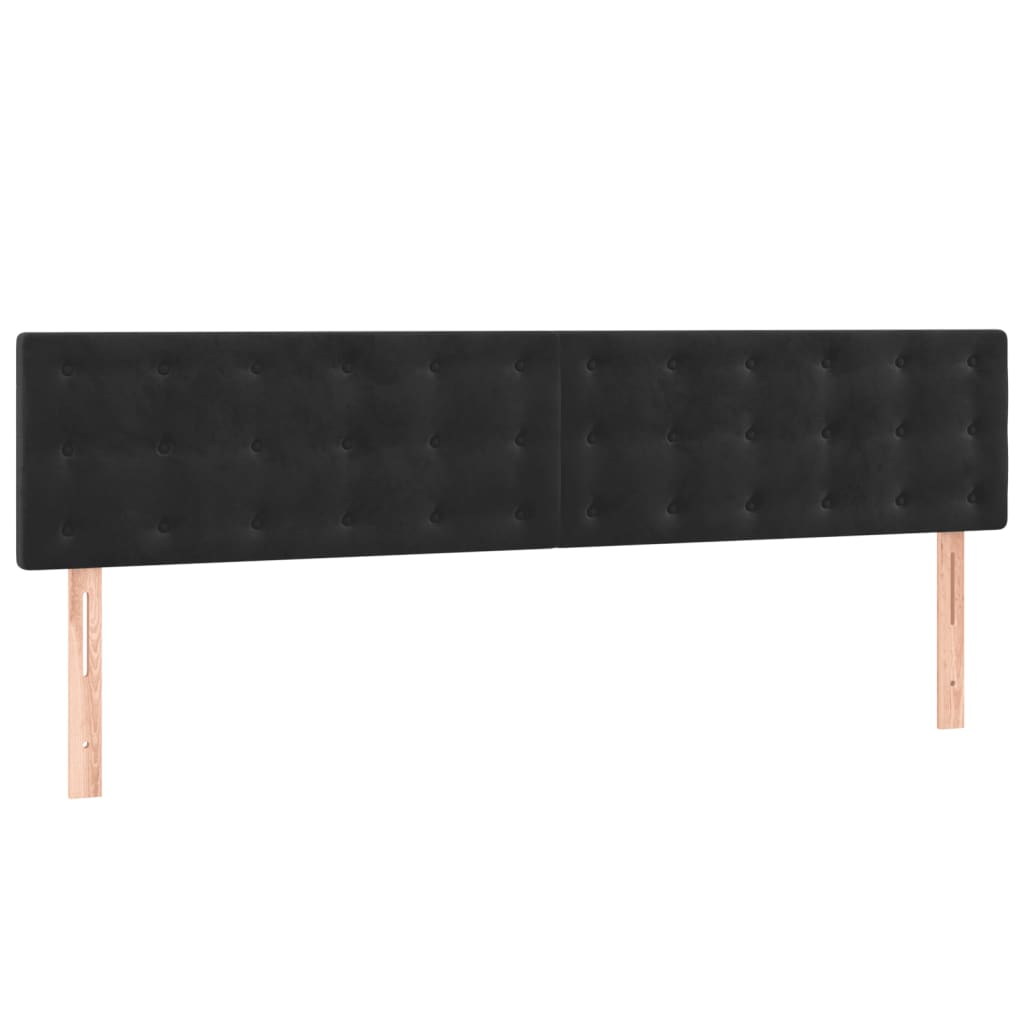 Pat box spring cu saltea, negru, 200x200 cm, catifea GartenMobel Dekor