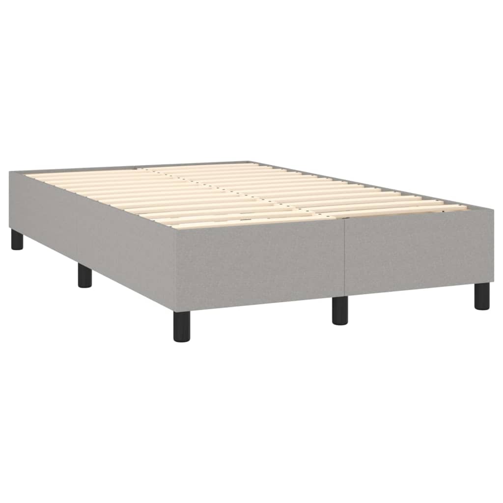 Pat box spring cu saltea, gri deschis, 120x200 cm, textil GartenMobel Dekor