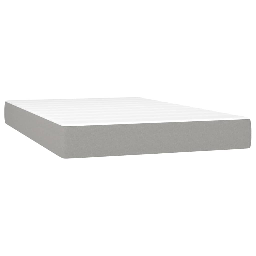 Pat box spring cu saltea, gri deschis, 120x200 cm, textil GartenMobel Dekor