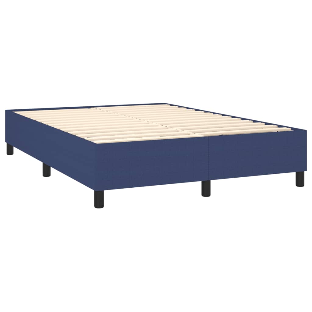 Pat continental cu saltea, albastru, 140x200cm, material textil GartenMobel Dekor
