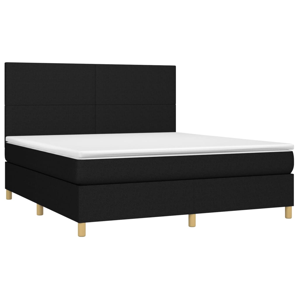 Pat box spring cu saltea, negru, 180x200 cm, catifea GartenMobel Dekor