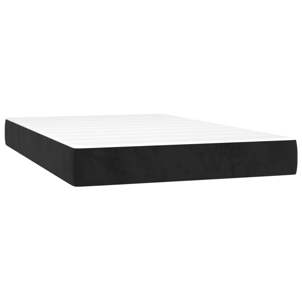 Pat box spring cu saltea, negru, 120x200 cm, catifea GartenMobel Dekor
