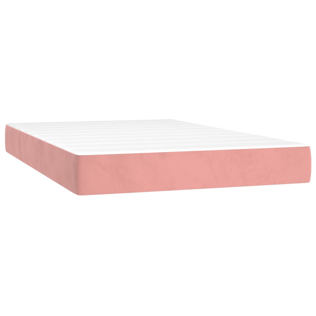 Pat box spring cu saltea, roz, 120x200 cm, catifea GartenMobel Dekor