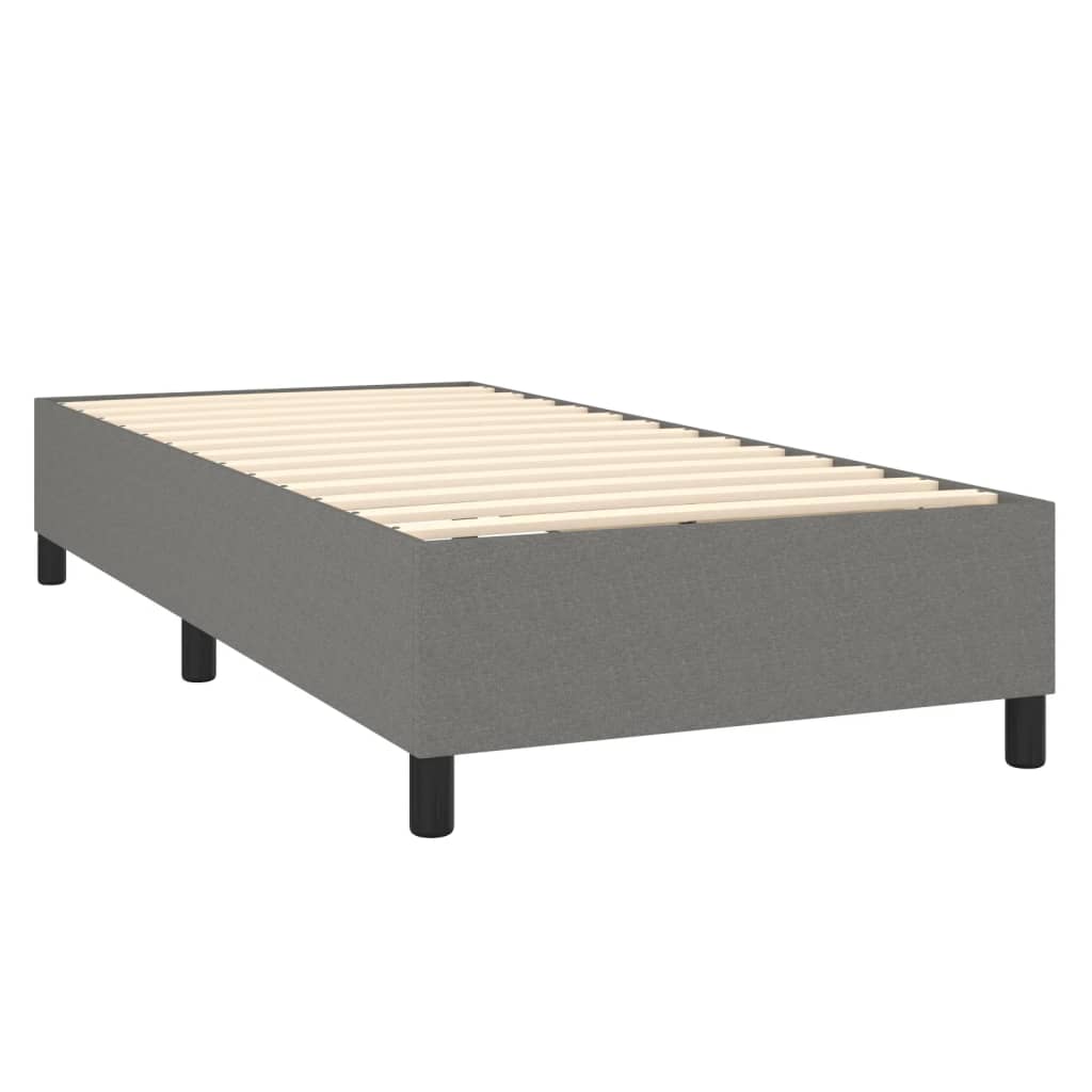 Pat box spring cu saltea, gri închis, 100x200 cm, textil GartenMobel Dekor