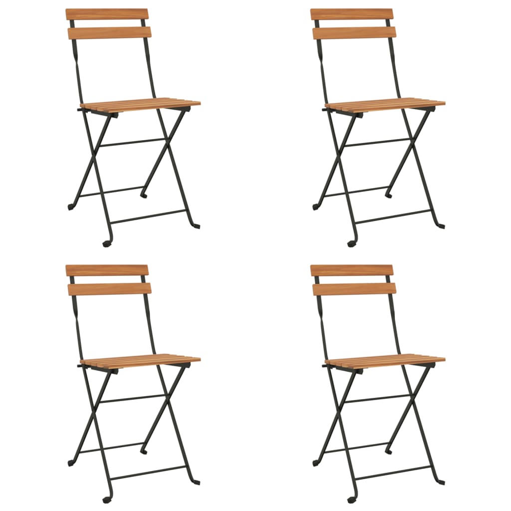 Set de bistro pliabil, 5 piese, lemn masiv de acacia și oțel GartenMobel Dekor