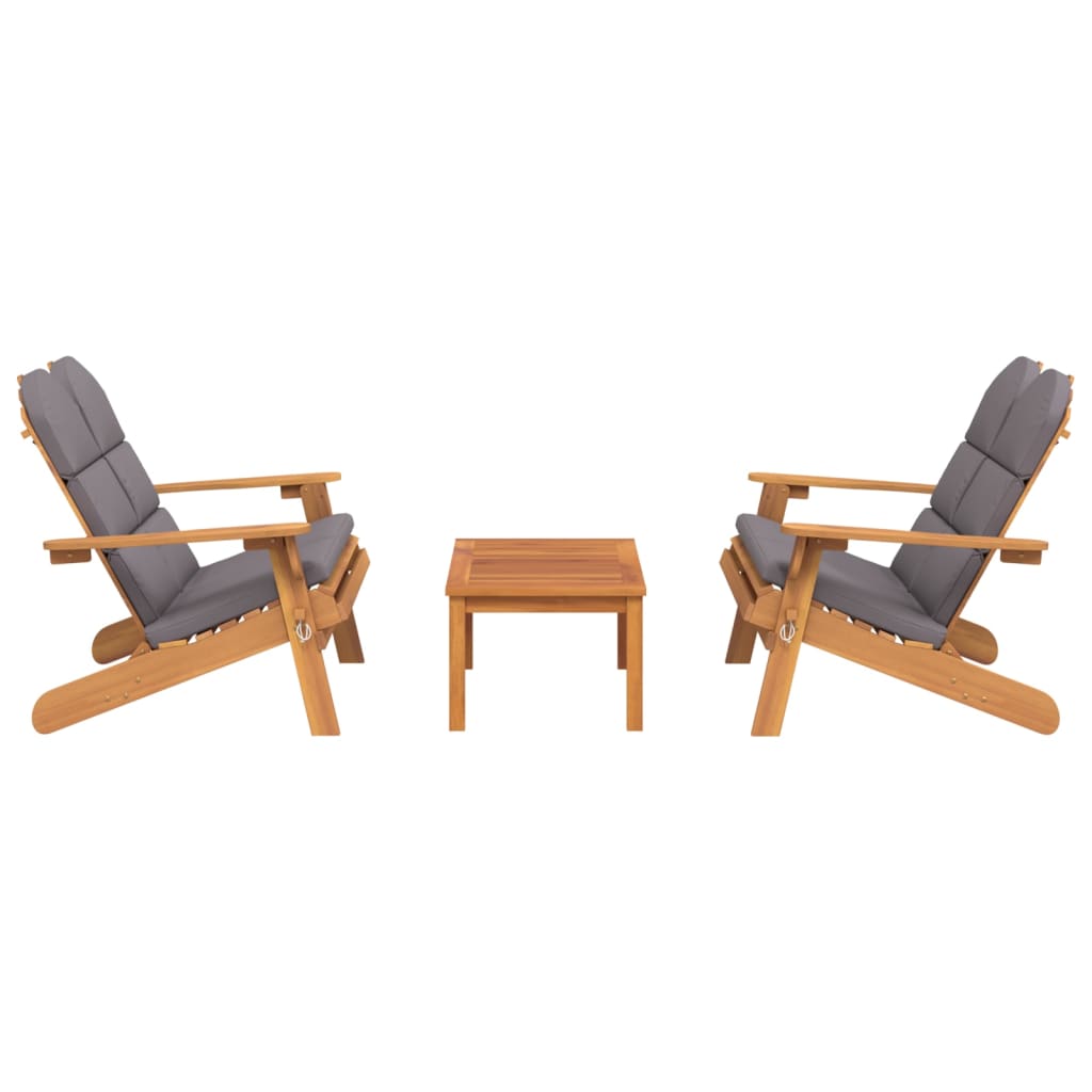 Set mobilier de grădină Adirondack, 3 piese, lemn masiv acacia GartenMobel Dekor