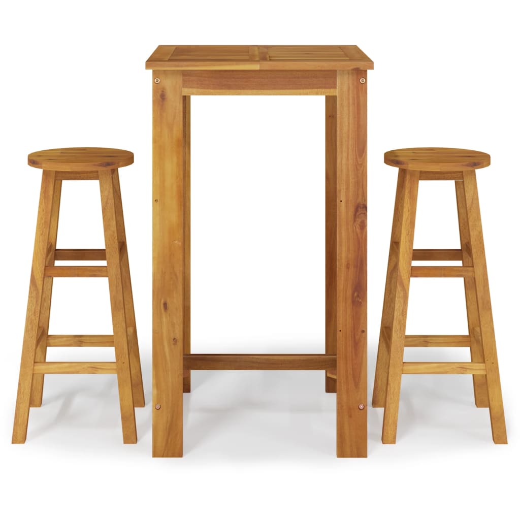 Set bar de grădină, 3 piese, lemn masiv de acacia GartenMobel Dekor
