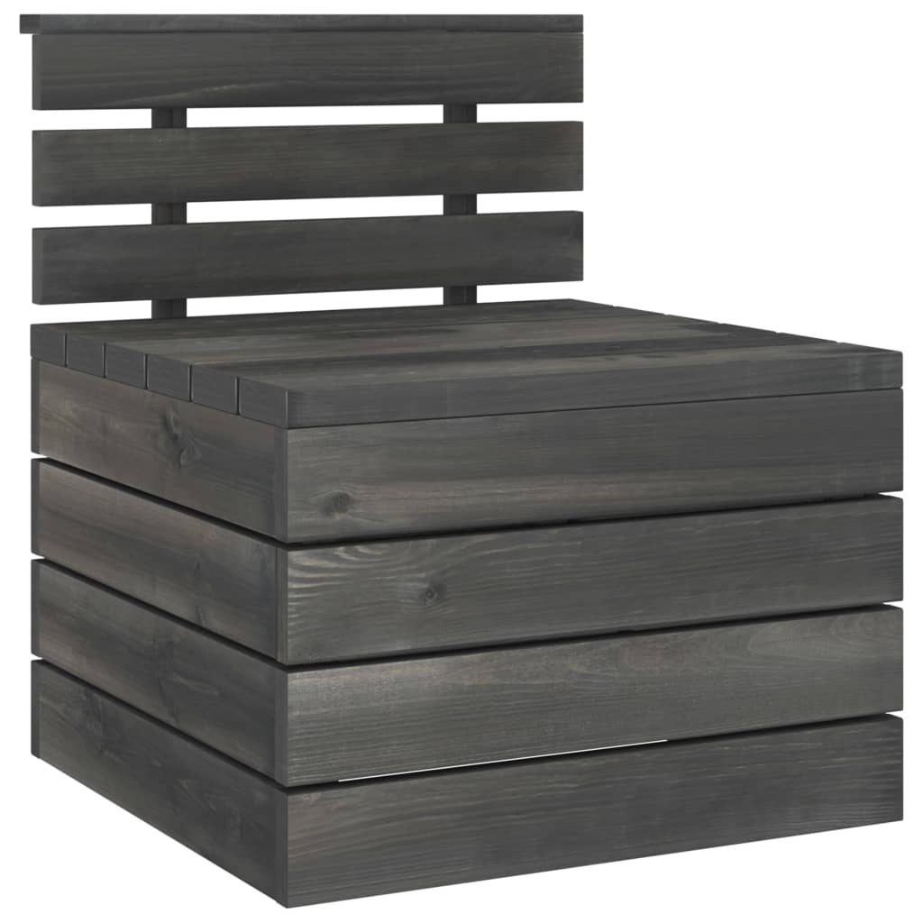 Set mobilier grădină din paleți, 2 piese, gri închis, lemn pin GartenMobel Dekor