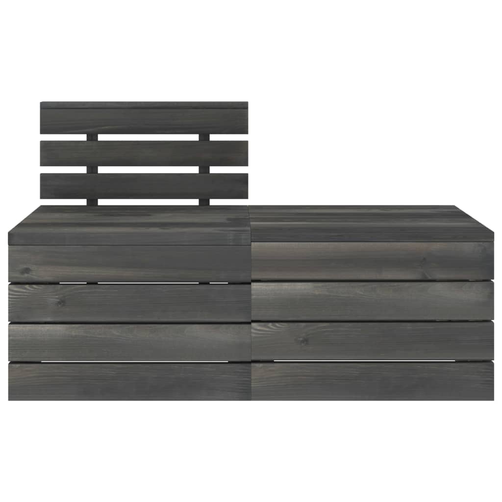 Set mobilier grădină din paleți, 2 piese, gri închis, lemn pin GartenMobel Dekor