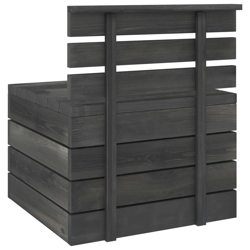 Set mobilier grădină din paleți, 2 piese, gri închis, lemn pin GartenMobel Dekor