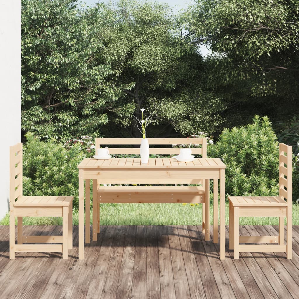 Set de dining pentru grădină, 4 piese, lemn masiv de pin GartenMobel Dekor