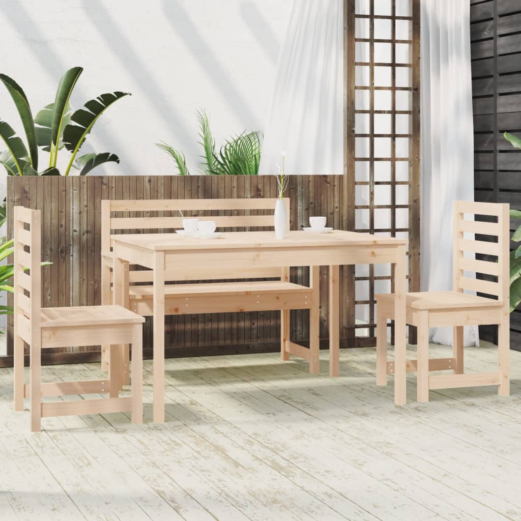 Set de dining pentru grădină, 4 piese, lemn masiv de pin GartenMobel Dekor