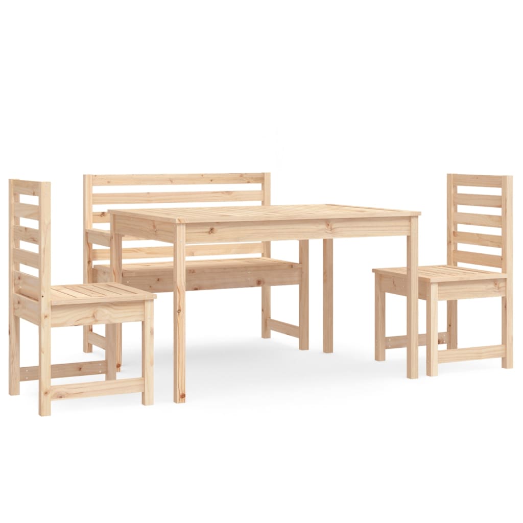 Set de dining pentru grădină, 4 piese, lemn masiv de pin GartenMobel Dekor
