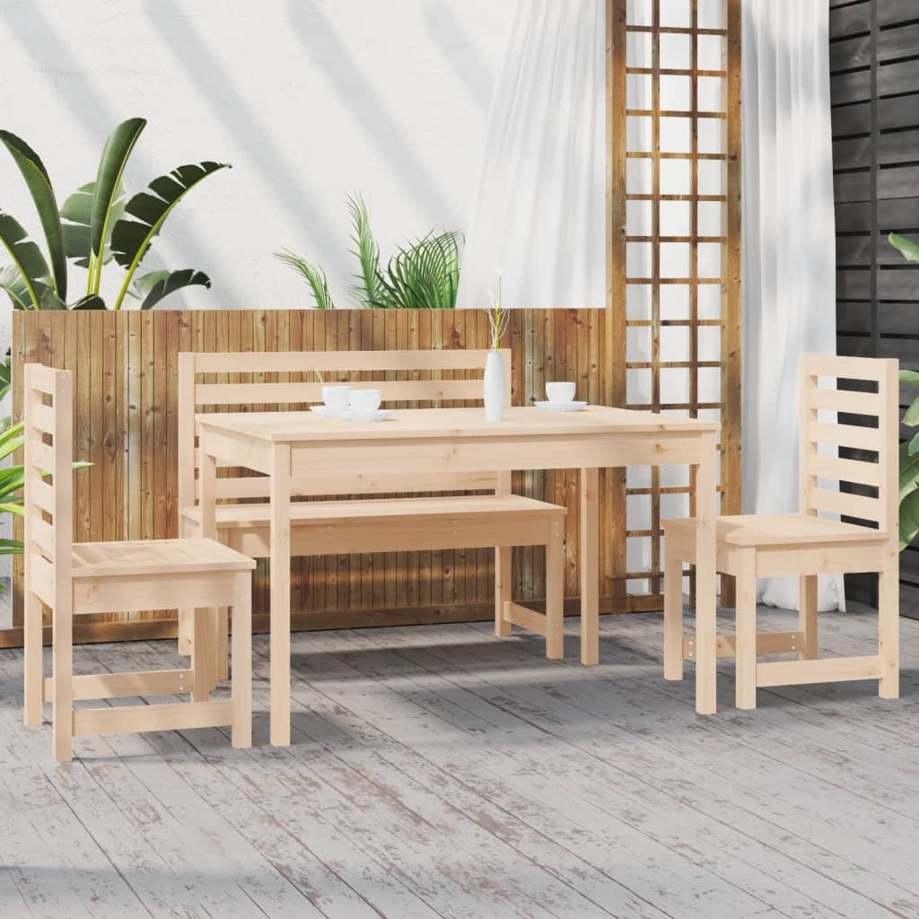 Set de dining pentru grădină, 4 piese, lemn masiv de pin GartenMobel Dekor