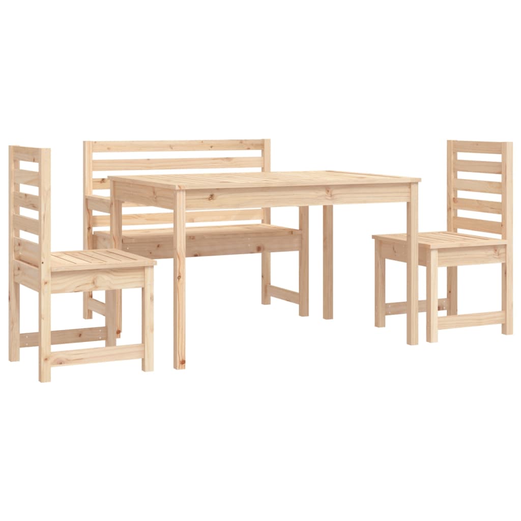 Set de dining pentru grădină, 4 piese, lemn masiv de pin GartenMobel Dekor