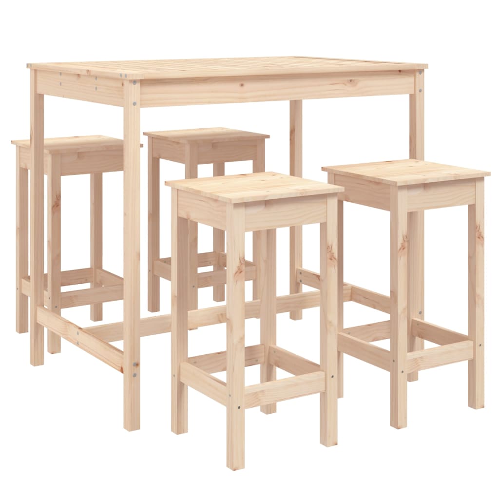Set mobilier de bar pentru grădină, 5 piese, lemn masiv de pin GartenMobel Dekor