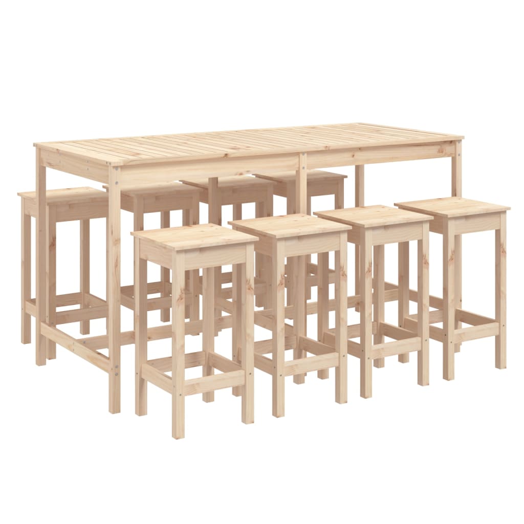 Set bar de grădină, 9 piese, lemn masiv de pin GartenMobel Dekor