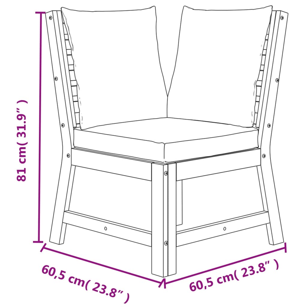 Set mobilier grădină cu perne, 6 piese, lemn masiv acacia GartenMobel Dekor
