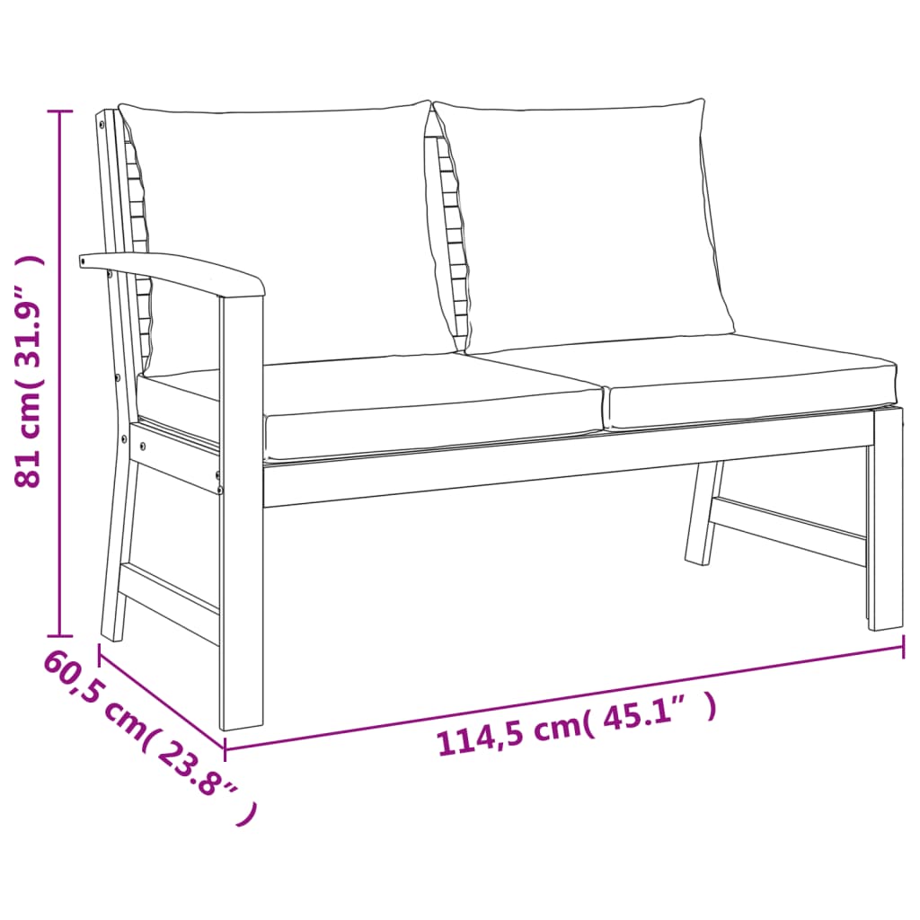 Set mobilier grădină cu perne, 6 piese, lemn masiv acacia GartenMobel Dekor