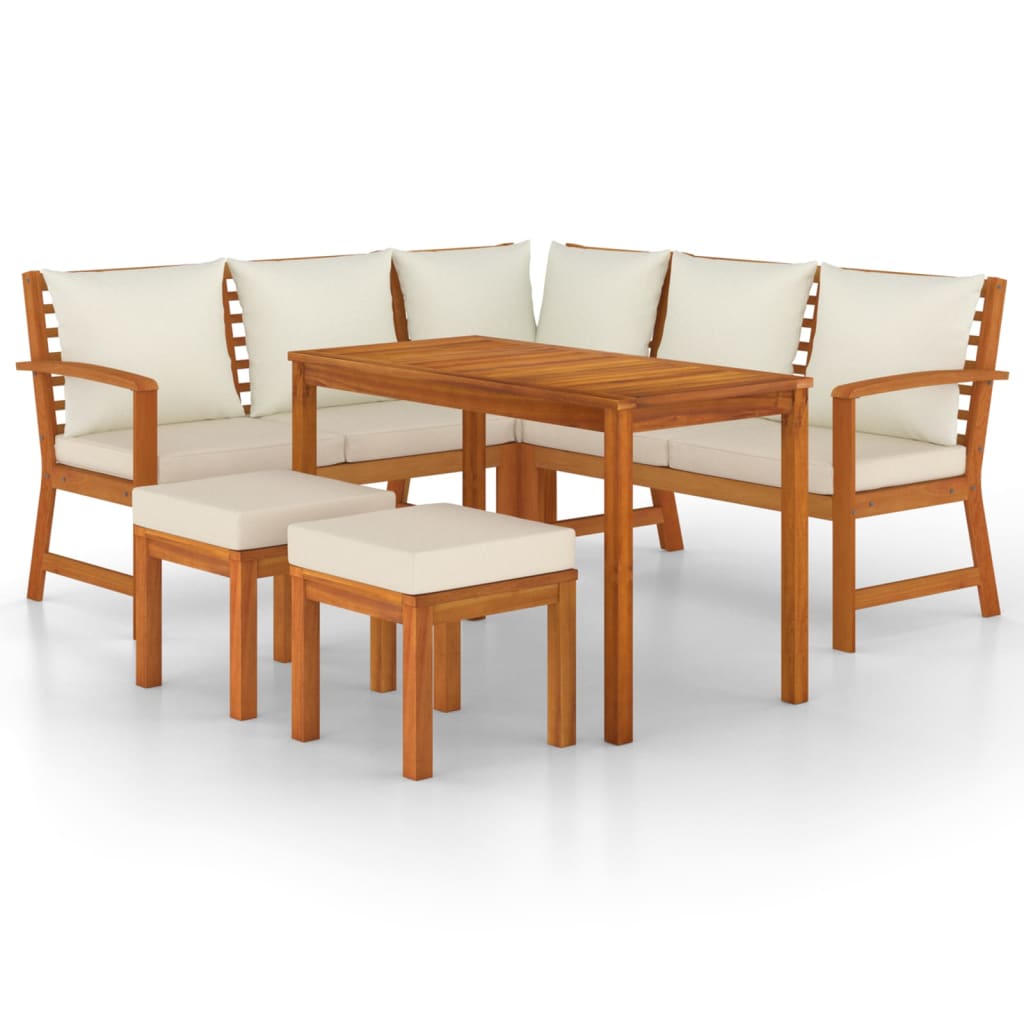 Set mobilier grădină cu perne, 6 piese, lemn masiv acacia GartenMobel Dekor