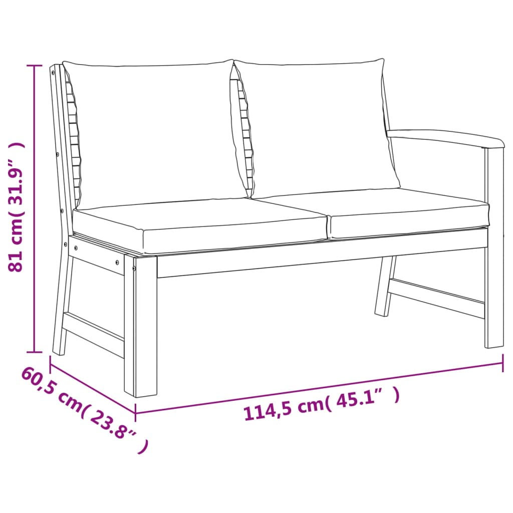 Set mobilier grădină cu perne, 6 piese, lemn masiv acacia GartenMobel Dekor