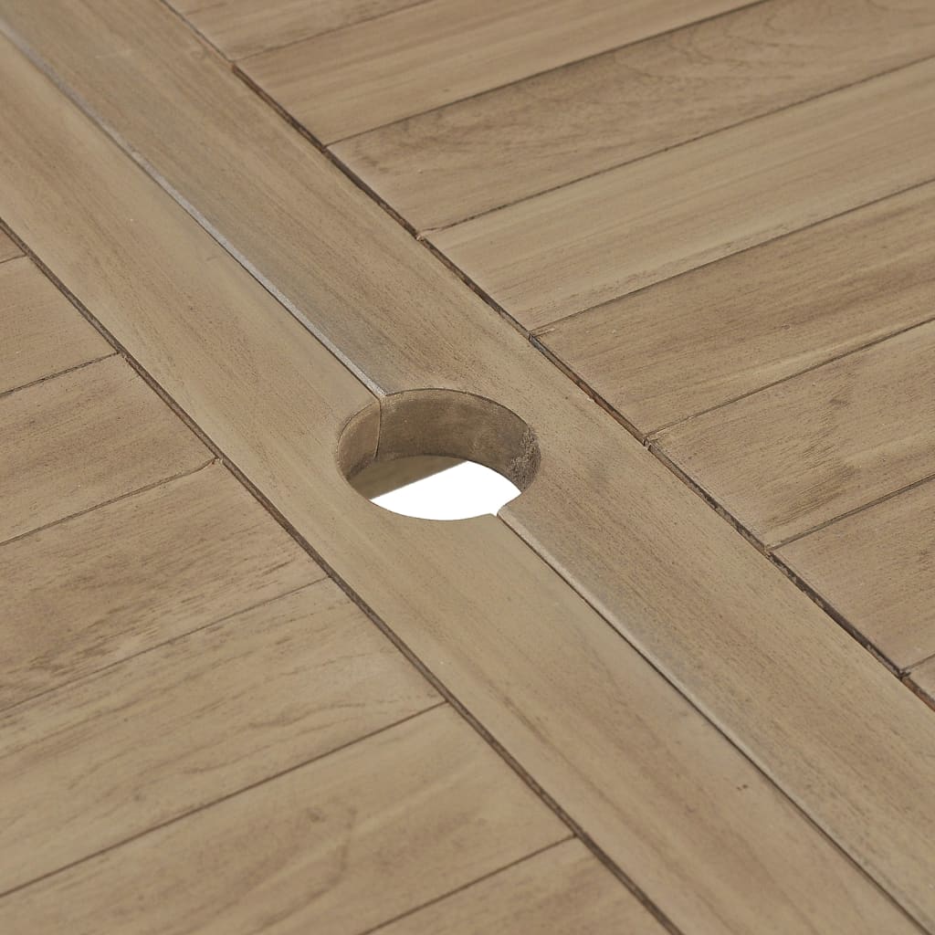 Set mobilier de grădină, 5 piese, gri, lemn masiv de tec GartenMobel Dekor